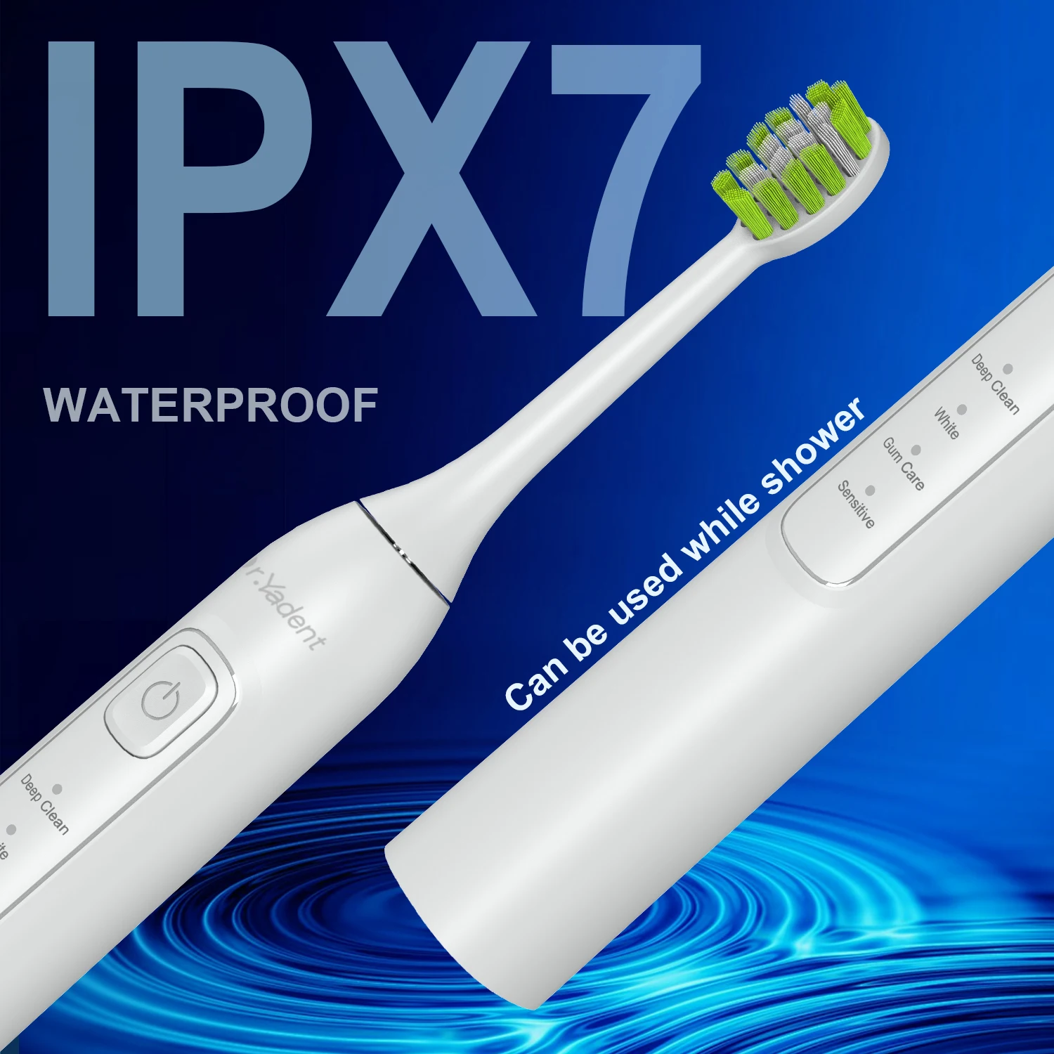 Dr.Yadent YD05 Electric Toothbrush USB-C Fast Charge 4 Modes for Adults 2mins SmartTimer 6 Replacement Heads Last for 1 Year Use image 6
