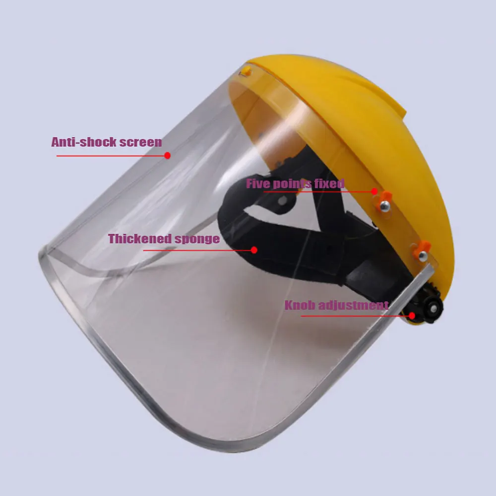 Transparent Full Face Shield Safety PVC Head-mounted Eye Screen Hat Eye Protection Face Mask Motorcycle Face Mask