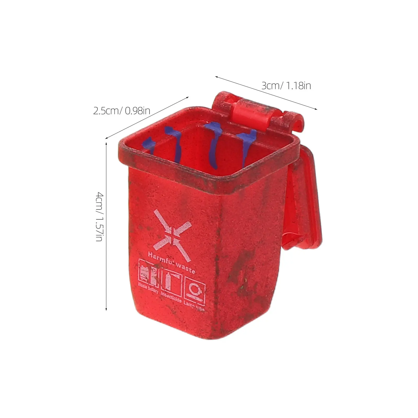 5Pcs 1:87 Scale Vintage War-Damaged Mini Trash Can Set with Lid Realistic Diorama Prop for Military Urban Layouts Dollhouse