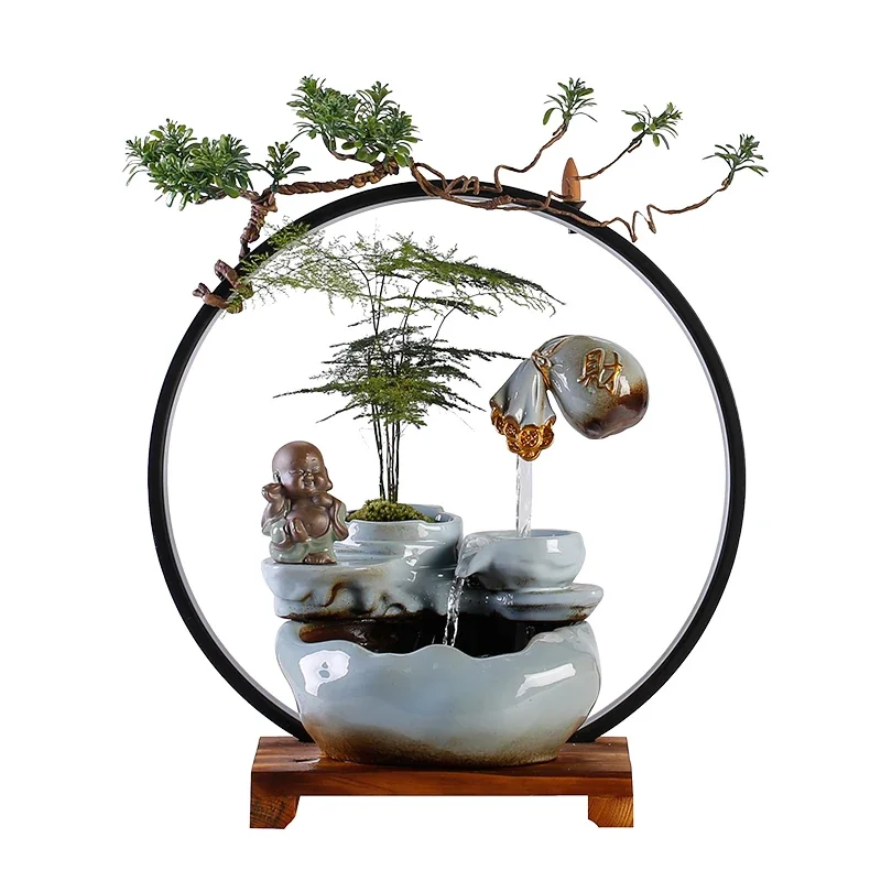 Creativity Backflow   Figurine Incense Holder Buddha Statue Stand Incense Holder Mini Waterfall