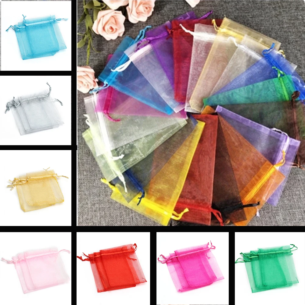 

Wholesale 50pcs/lot Jewelry Packing Cloth Drawstring Festival packaging Packaging Gift Bags 9x12cm Wedding Gift Bags Pouches