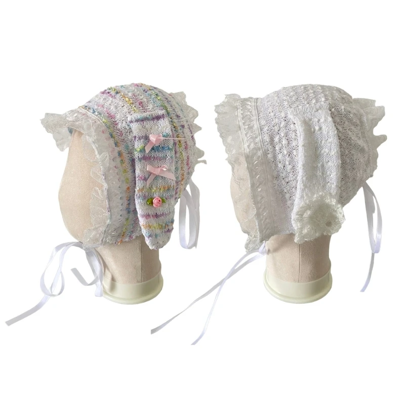 Knitted Lace Turban Scarf Headwrap Women Bonnet Hat Headscarf Street Hat