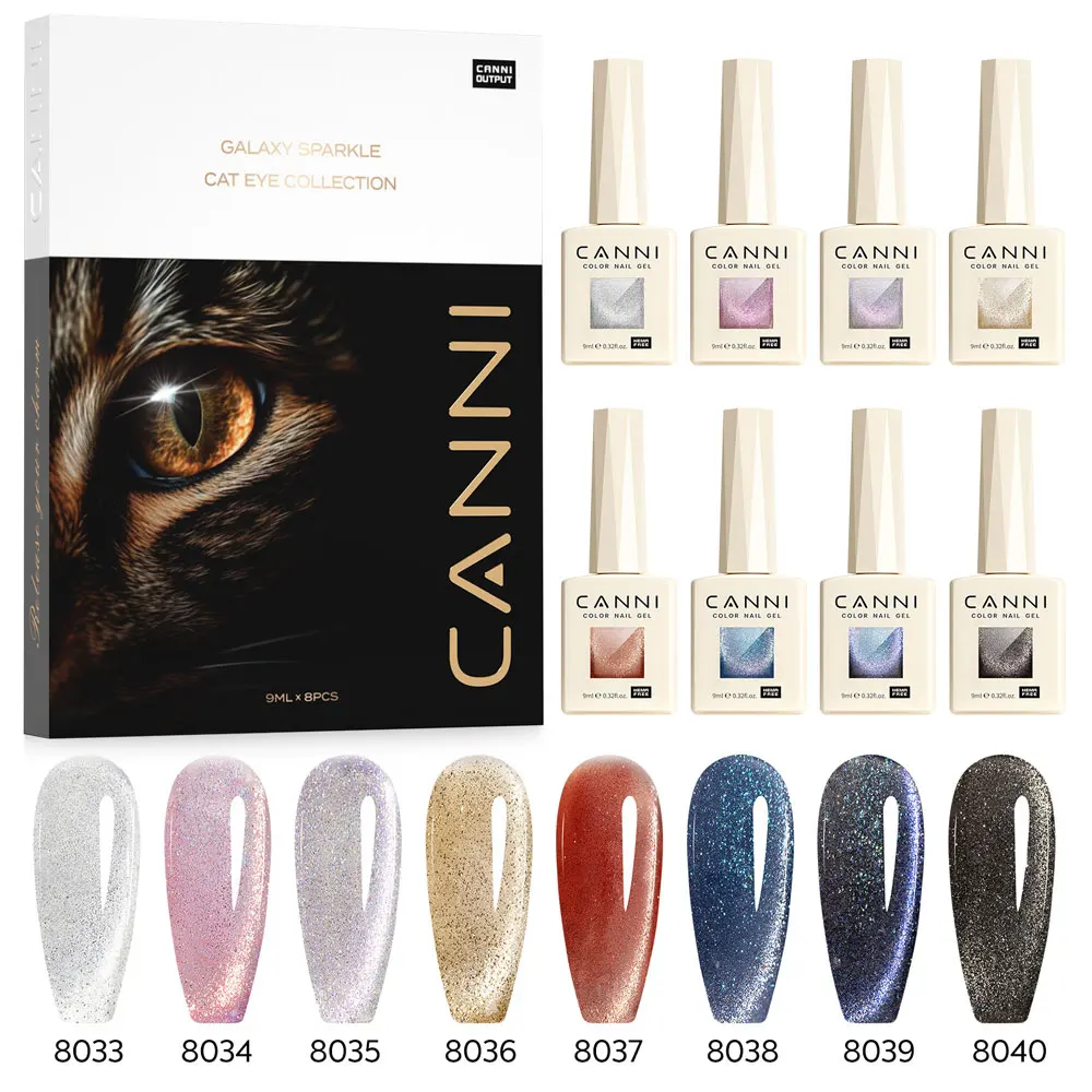 9 ml CANNI Cat Eye Nagel-Gel-Nagellack-Set, TPO-FREI, Soak Off UVLED Diamond Sparkle, wunderschöne Farbe, semi-permanent, EU-Standard-Gel-Nagel – Detail 11