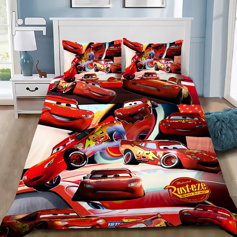 Lightning Mcqueen Duvet Cover Pillowcase Bedding Set Adult Boy Girl Bedroom Decoration Children Gift Single Double Large Size