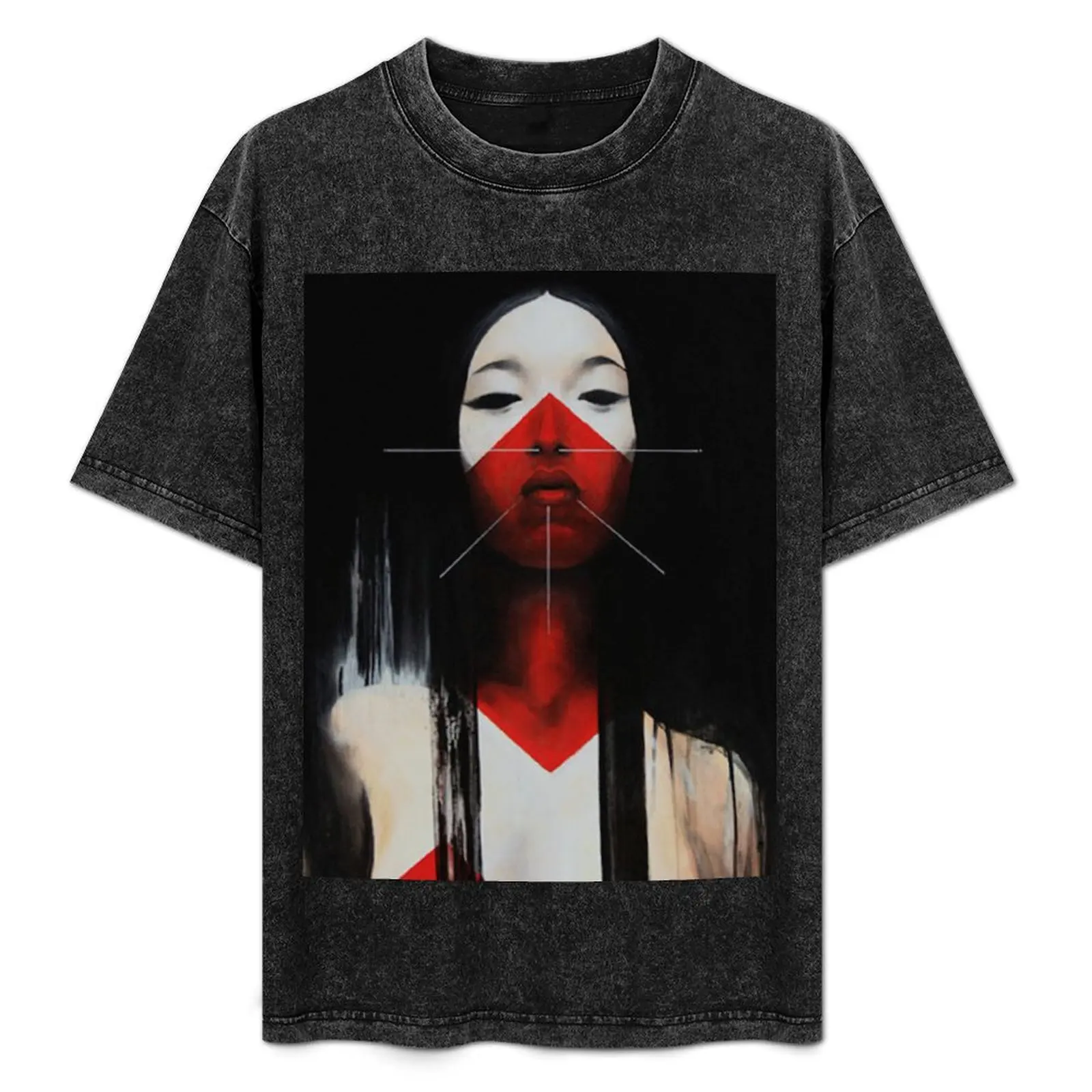 

Beautiful Black and Red Fine Art Japanese Illustration T-Shirt summer shirt customs Funny t-shirts compression shirt men