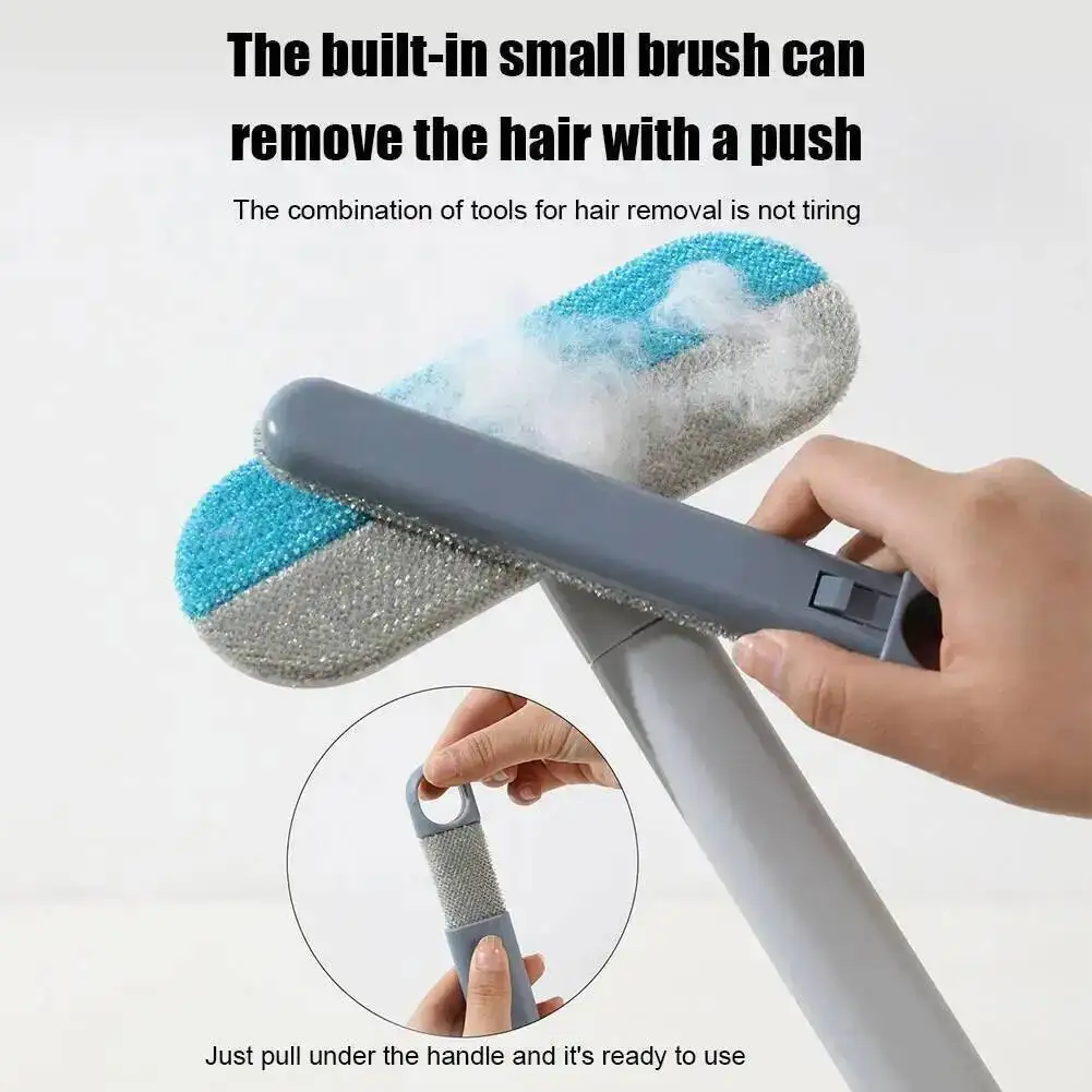 Pet Hair Removal Set Tool Reusable Static Removal Gloves Double-Sided Cat Grooming Gloves Remove Dog Fur Hair for Carpets Sofa