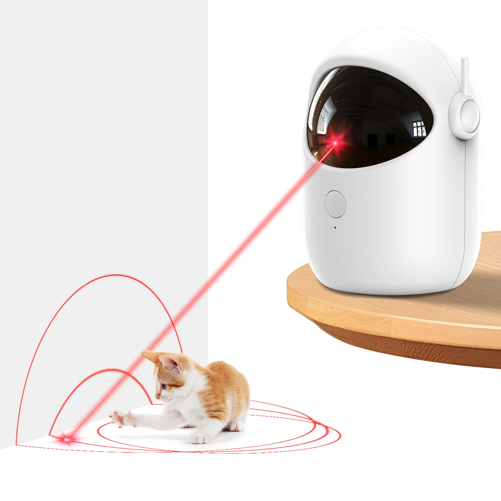 Electronic Automatic Cat Toy Laser Rechargeable Pet Indoor Interactive Laser Light Auto-rotate Infrared Pet Tease Device Cat Toy