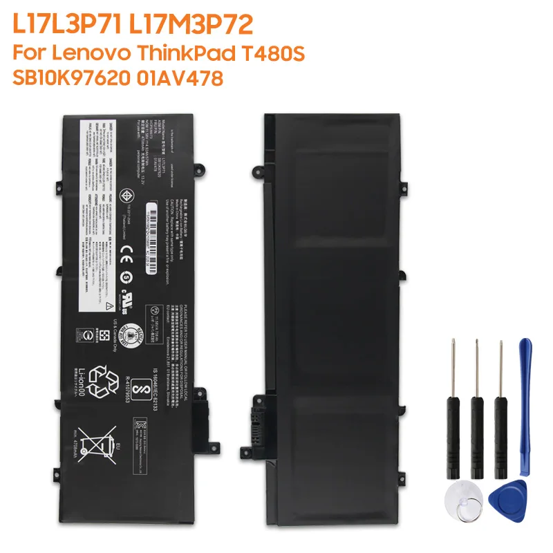 

57Wh New Replacement Battery L17M3P71 L17L3P71 L17M3P72 For Lenovo ThinkPad T480S SB10K97620 01AV478 4708mAh