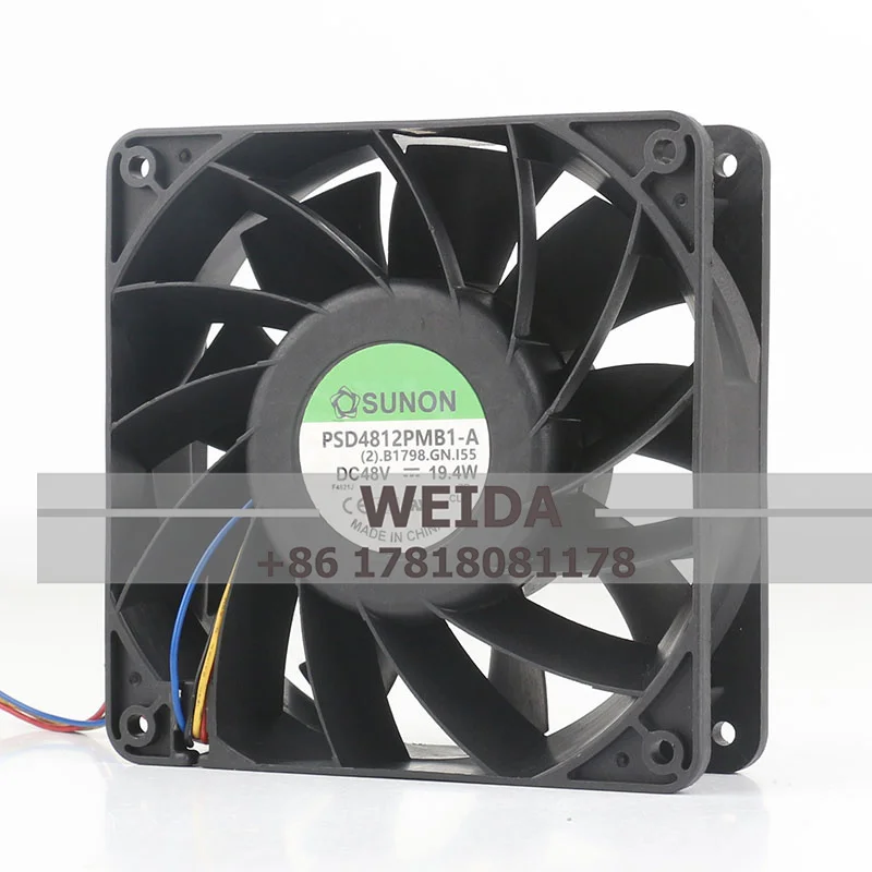 

Original SUNON PSD4812PMB1-A DC48V 19.4W 12038 Imported axial heat dissipation fan 120x120x38MM