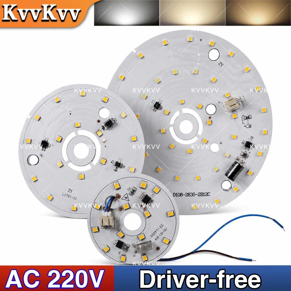 AC 220V 240V Smart IC Driverless LED Chip 5W 6W 12W 15W Warm White DIY Ceiling Downlight High Power Spotlight SMD Module
