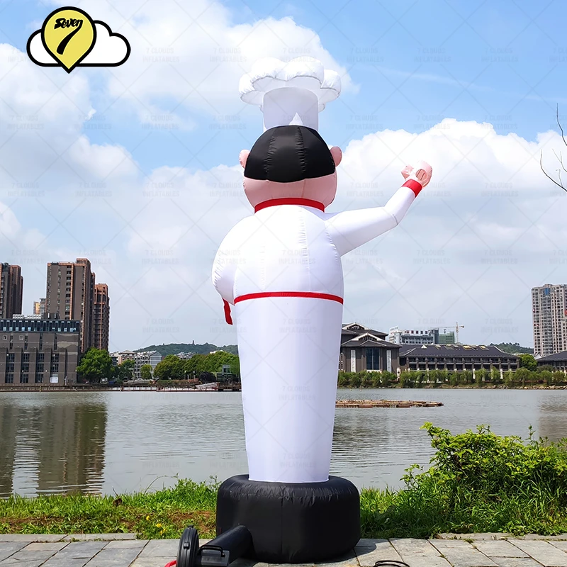 Customized Beer Shop Outdoor Advertising Decoration Inflatable Mascot Restaurant Cooking Chef Balloon Air Sky Dancer With Blower