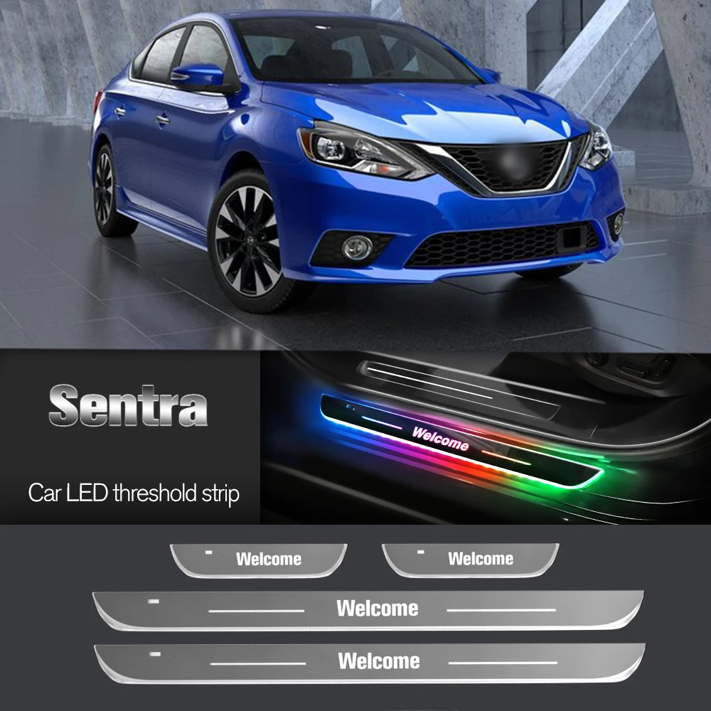 

Car Door Sill Light For Nissan Sentra B15 B16 B17 B18 2000-2023 Customized Logo LED Welcome Threshold Pedal Lamp Accessories