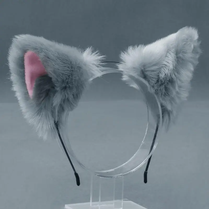 Frauen realistische pelzige tierische Ohren Stirnband Anime Cosplay Hair Hoop