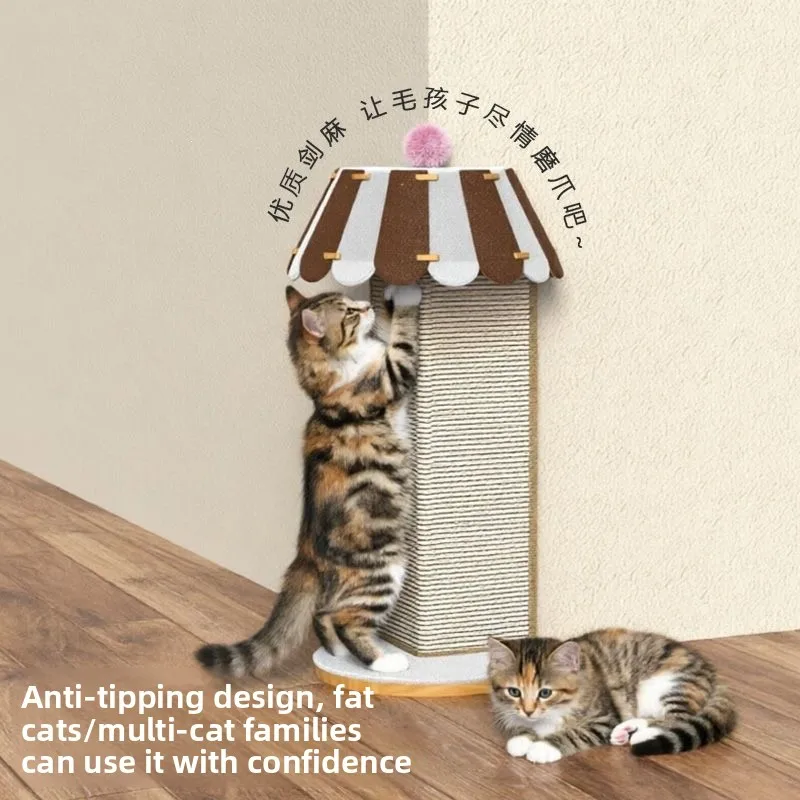 Small Wall-Mounted Sisal Cat Scratching Post, Durable Sofa Protector, Pet Accessory