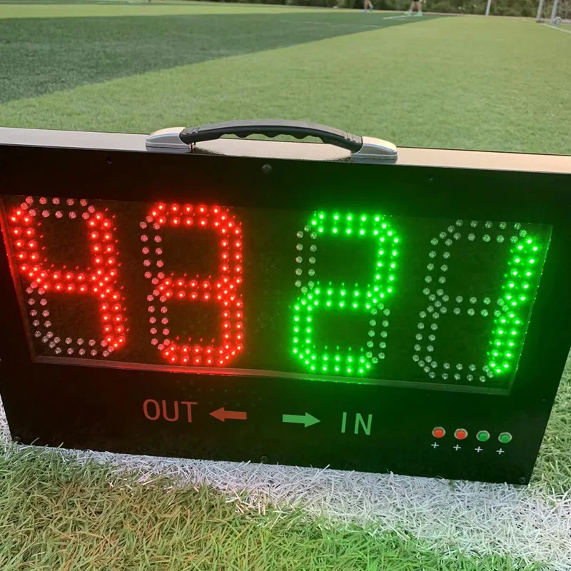 1-Side Electronic Football Referee Board: Substitution & Injury Time Display, Battery-Powered Soccer Sports Equipment