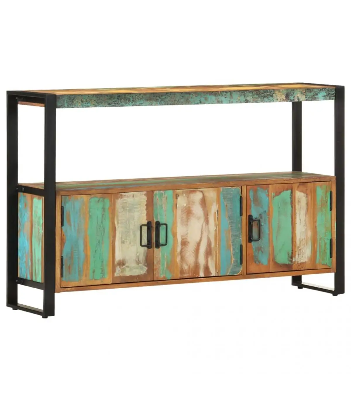 Recycled solid wood sideboard 120x30x75 cm