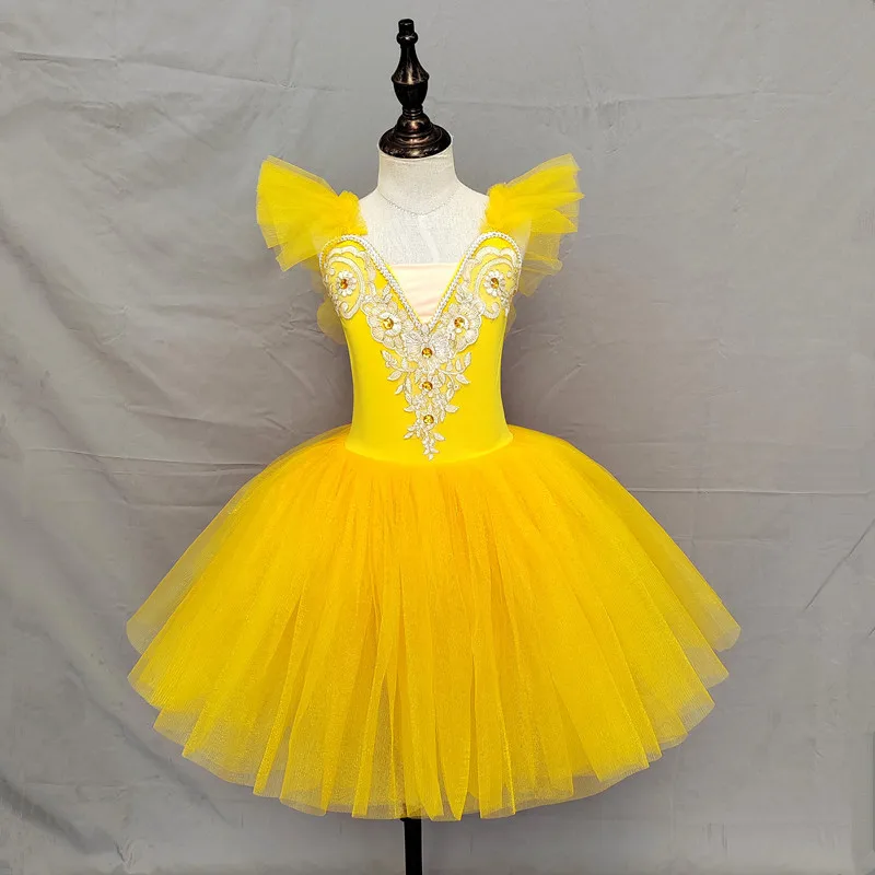 Dance interest class practice clothes children's tutu suspender performance clothes Little Swan dance program dress
