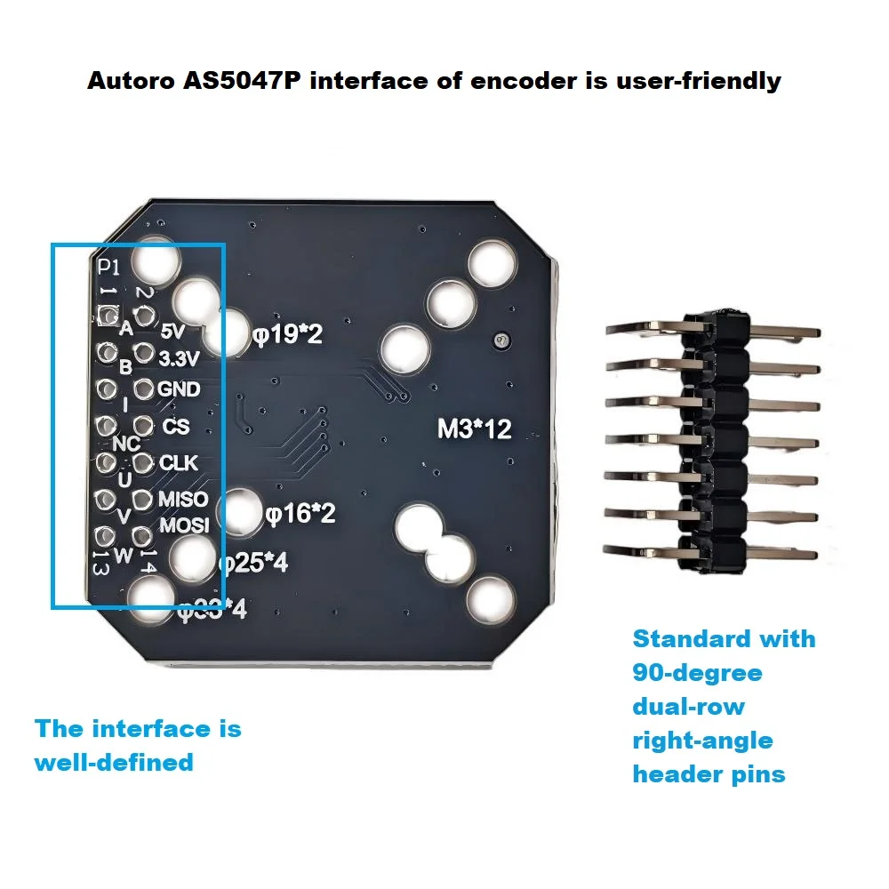 Autoro AS5047P Encoder,ODrive Simple FOC Doggo VESC Module Adapter 14-bit On-Axis Magnetic Rotary Position Sensor for BLDC Motor