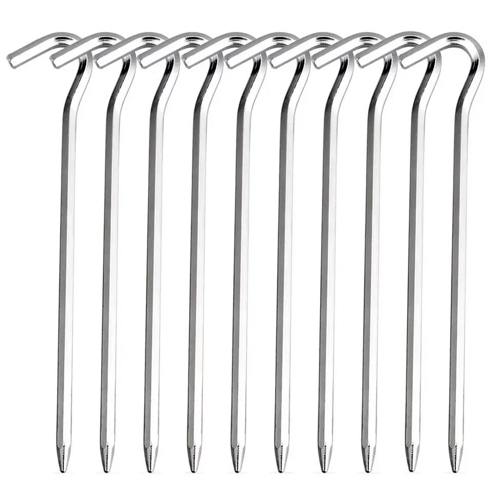 경량 텐트 펙 캠프사이트 그라운드 네일, 5개/10개 18cm 알루미늄 합금 쉘터 텐트 스테이크, 캠핑 텐트 액세서리