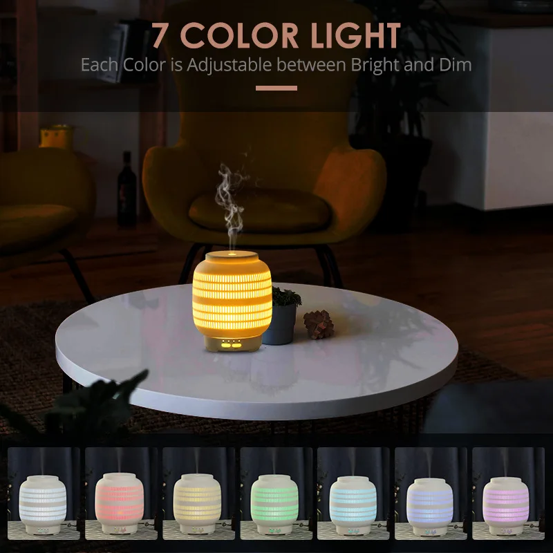 

LED Novelty Lantern Style Aromatherapy Night Light Colorful Changeable Night Lamp Powered by Plug Air Purification Light