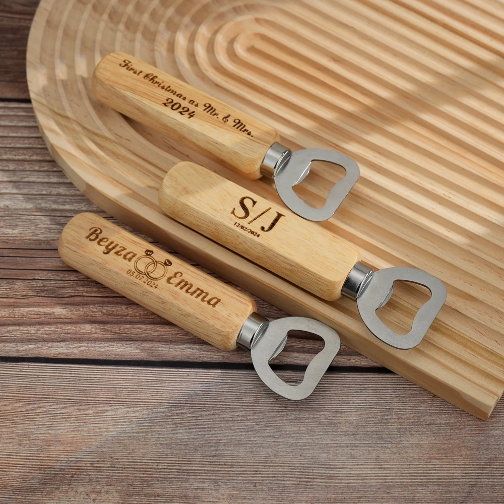 Personalized Wooden Bottle Opener Gift Beer Gift for Him Groomsman Brother Boy Friend Father Unique Gifts for Father's Day Birth