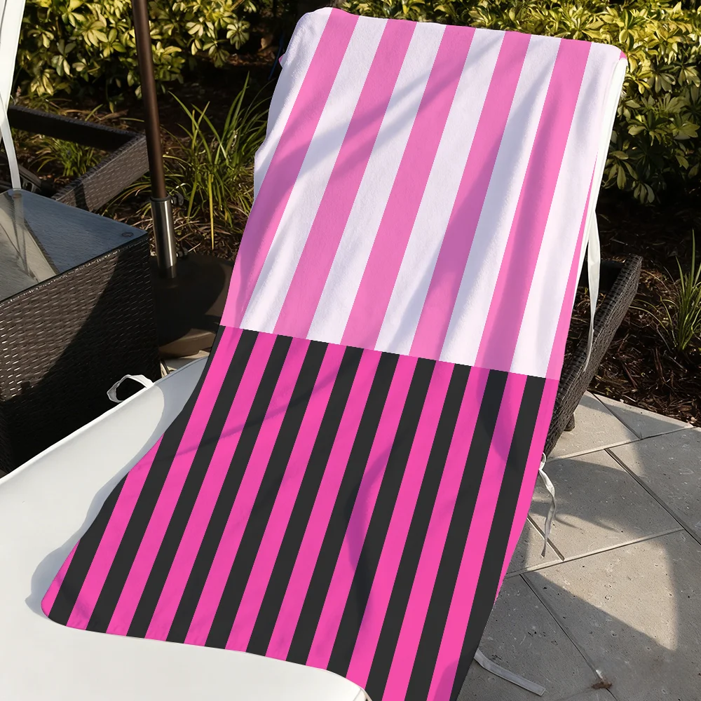 

Luxury Fashion Striped Design Colors Towel Quick Dry Soft Yoga Swimming Fitness Mountain Climbing Large Beach Towels