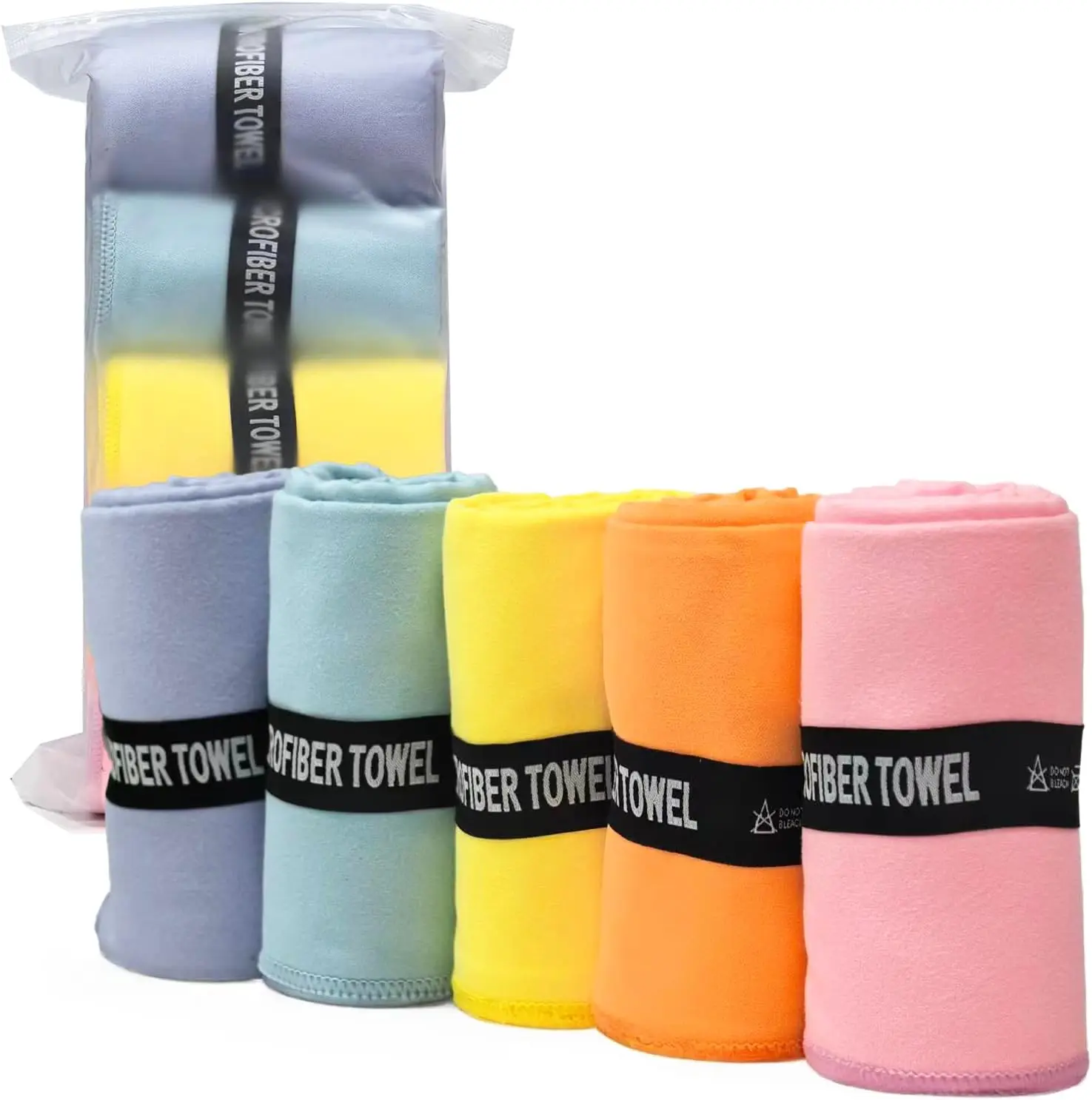 Quick Dry Sports Towel 31.5 x 15.7 in 5 Pack Microfiber Gym Towel for Sweat Wicking Odor Resistant Workout Towel for Hot Yoga