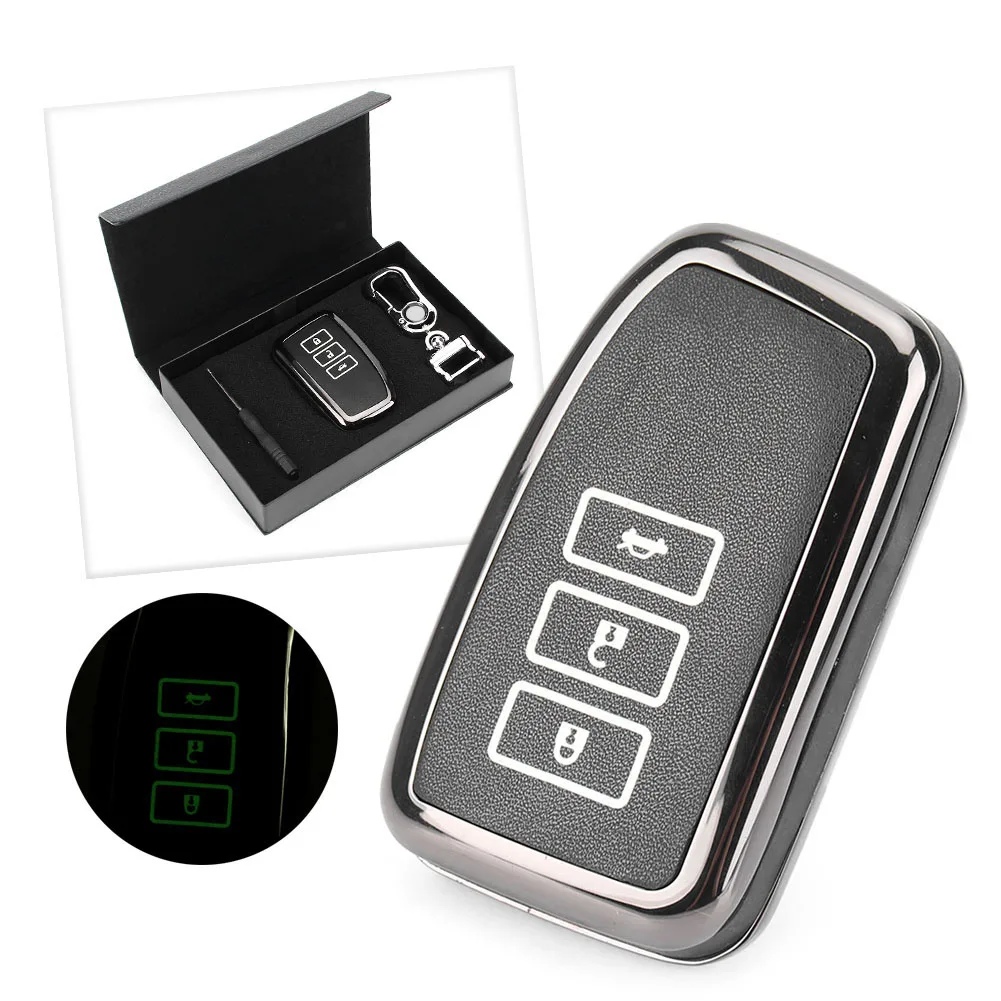 Smart 3 Button Metal Key Shell Remote Key Fob Case Chain Luminous Automobile Accessories For Lexus EX RX NX IS NX300 GS LS250