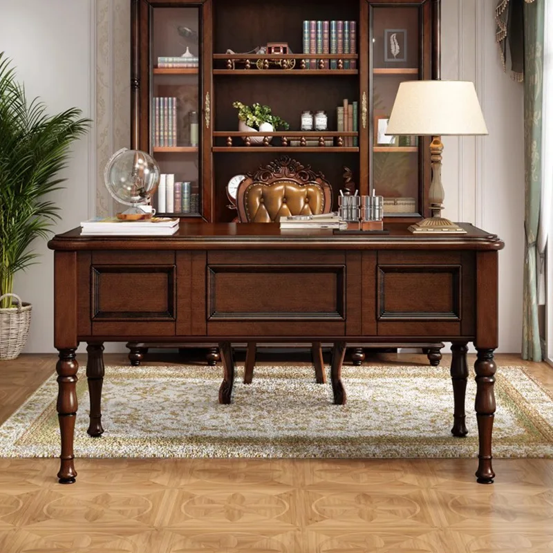 Mahogany core wood desk all solid wood 1.5 meters study desk boss computer desk study table AG568
