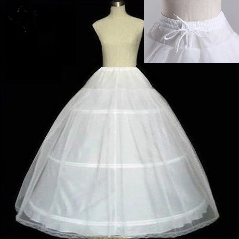 Starfish hoop skirt new tulle lace side white 3 hoop petticoat stock hoepelrok cheap crinoline hot jupon mariage