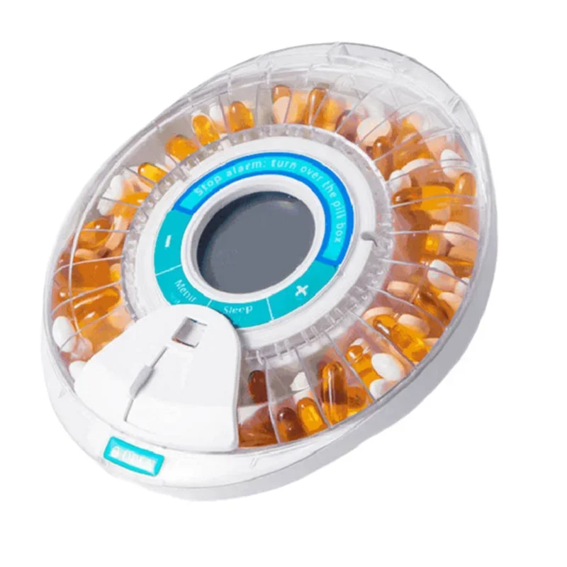 Alarm-Equipped Automatic Pill Dispenser For Elderly, 28-Day Electronic Locked Pill Box With Sound& Light Reminders