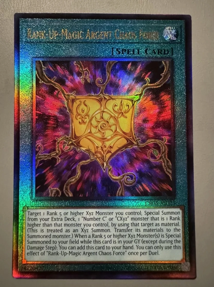 

Yugioh KONAMI Duel Monsters CR05-AE025 Rank-Up-Magic Argent Chaos Force Ultimate Rare Asian English Collection Mint Card