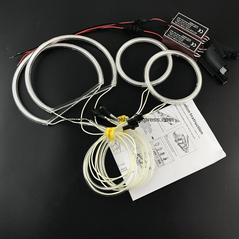 HochiTech for Mitsubishi Lancer 2008-2015 Non Projector CCFL Angel Eyes Kit White 6000k Ccfl Halo Rings Headlight