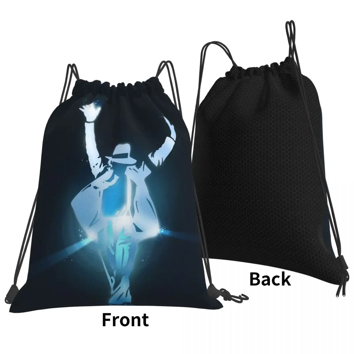 Michael Jackson Musicians Singers Dancers Backpacks Fashion Drawstring Bundle Pocket Storage Bag Book Bags for Travel Students