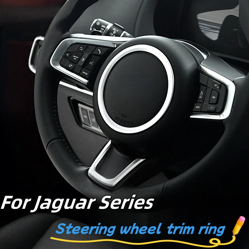 

Chrome Car Steering Wheel Center ABS Decoration Ring Cover Trim Sticker For Jaguar XE XF F-PACE 2015-2020 Interior Accessories