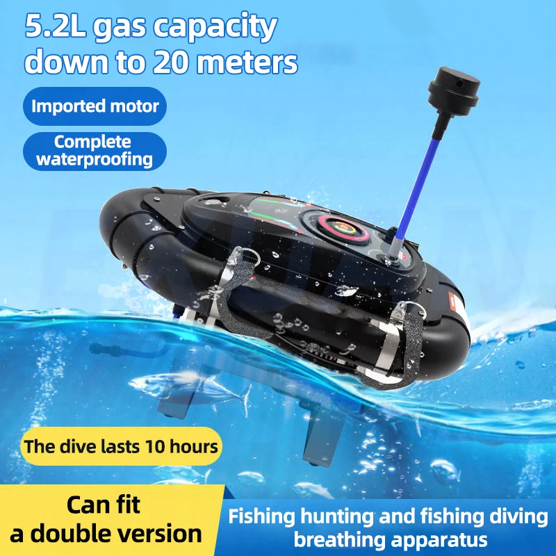 

Scuba Diving Snorkel Equipment Mobile Ventilator Tankless Waterproof Portable Rechargeable To 20 Meters 3-11 Hours Underwater