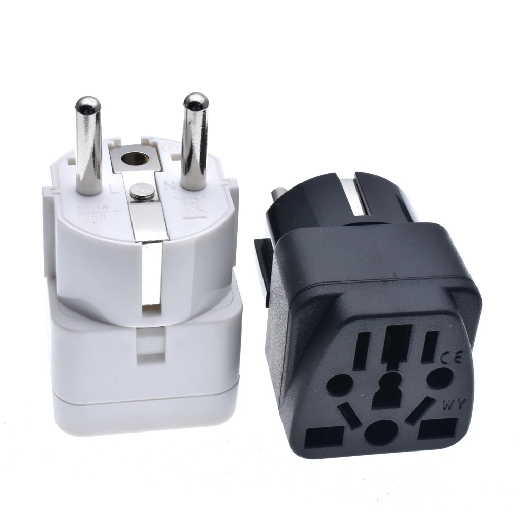 New Universal Italy Switzerland  UK US AU to EU German Russia AC Power Socket Schuko Plug Travel Charger Adapter Converter*