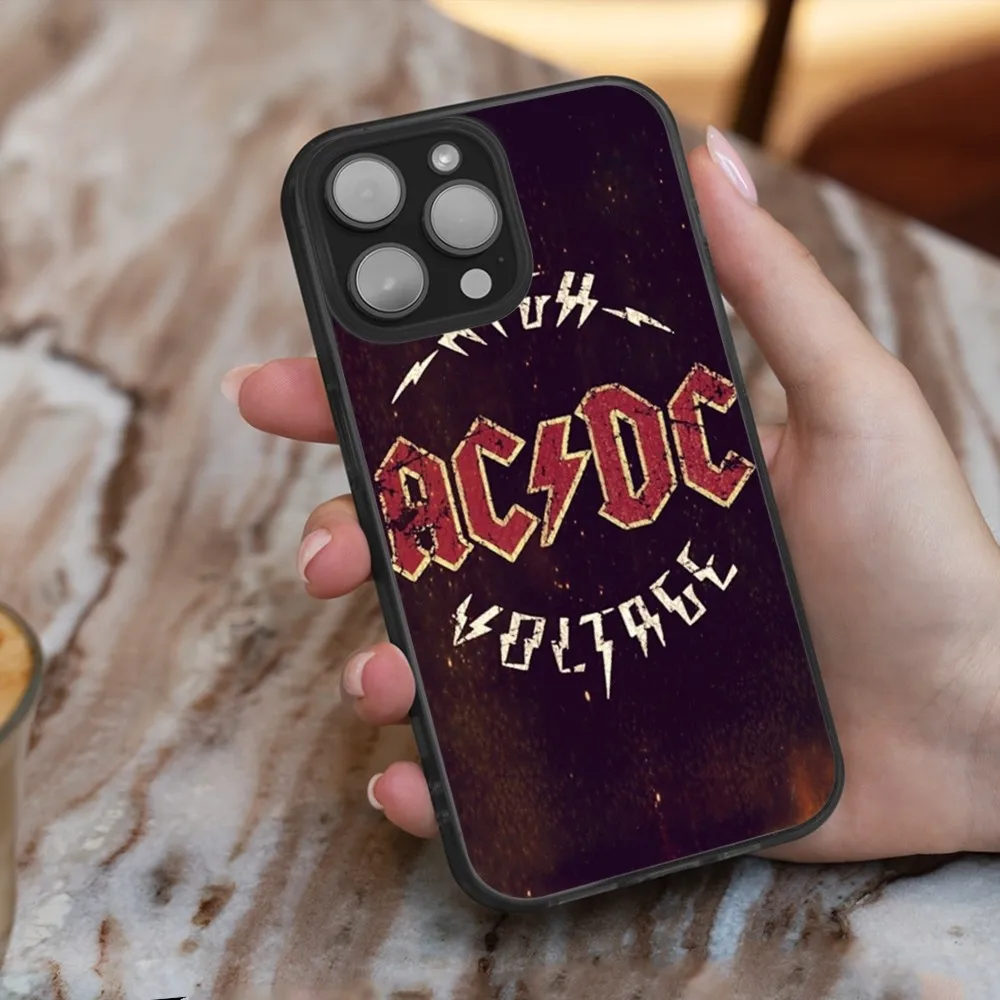 A-AcDc Rock Phone Case For iPhone 16,15,14,13,12,11,Plus,Pro,Max,Mini Magesafe Magnetic Wireless Charge