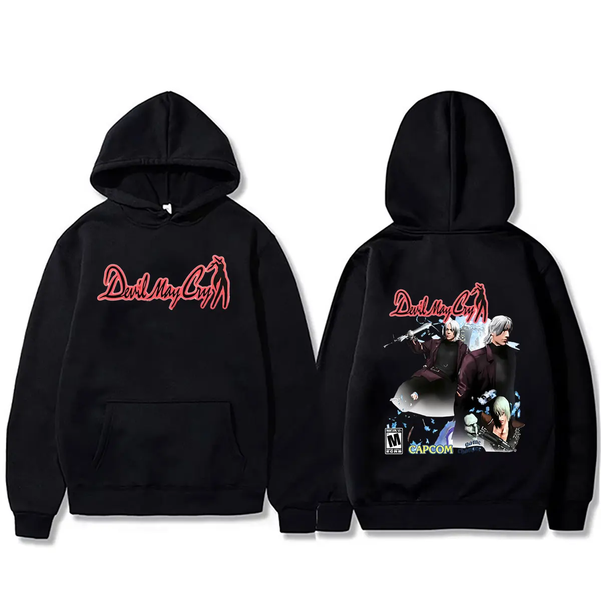 Game Devil May Cry Dante Hoodie Men's Women's Gothic Vintage Oversized Pullover Hoodies Unisex Fashion Hip Hop Hooded Sweatshirt