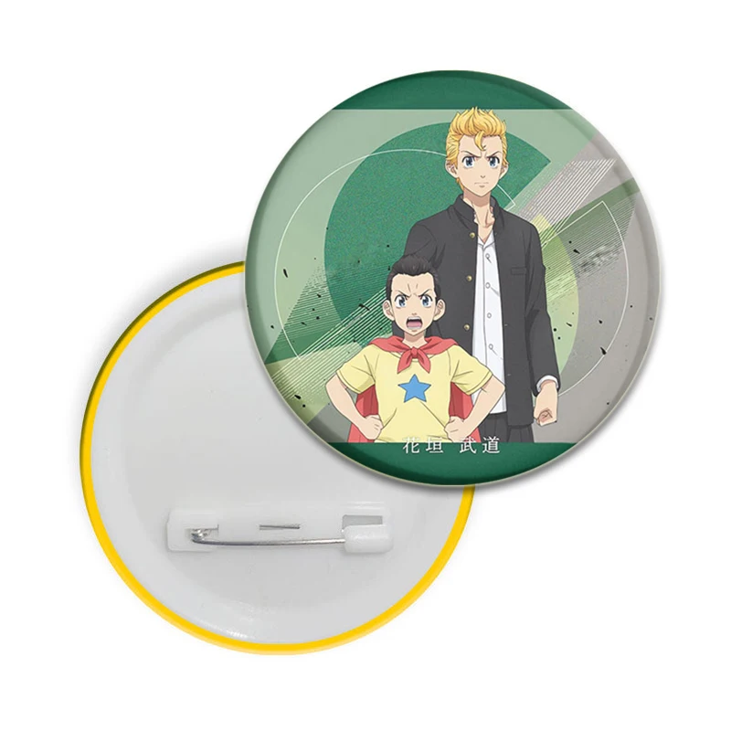 32/44/58mm Tokyo Revengers Brooch on Backpack Handmade Round Brooches Cute Pins Anime Icon Badges for Clothes Hat