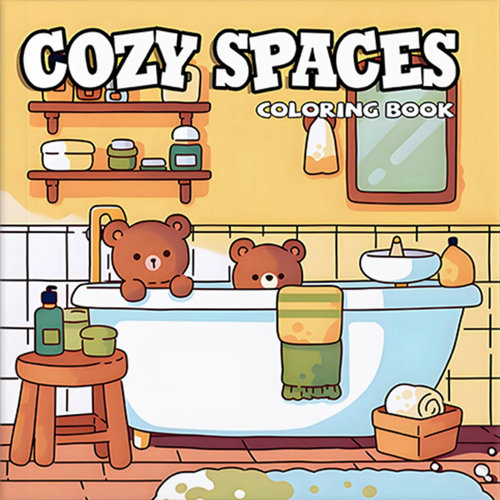

COZY SPACES, яркие узоры, книжка-раскраска для взрослых, милая книга для рисования, идеальный подарок для вечеринки и дня рождения
