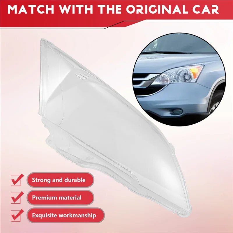 

AC34-Pair Left+Right For Honda CRV CR-V 2007 08 09 10 2011 Car Headlight Lens Cover Headlamp Lampshade Front Auto Light Shell