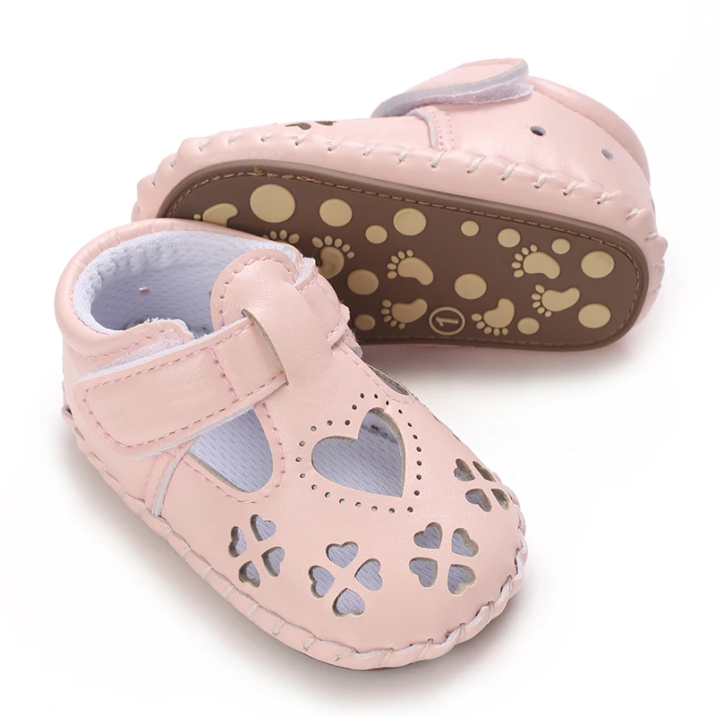 Zapatos de ocio y cómodos para niña, sandalias transpirables y absorbentes de sudor para bebé, zapatos de cama bautizos para recién nacido de 0 a 18 meses