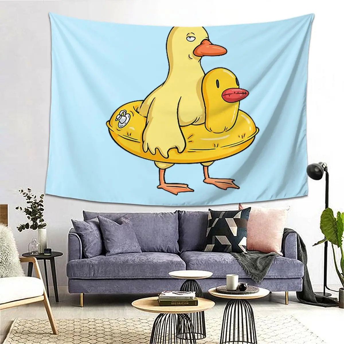 

Double Duck Tapestry Decor Art Aesthetic Tapestries for Living Room Bedroom Home Wall Cloth Wall Hanging
