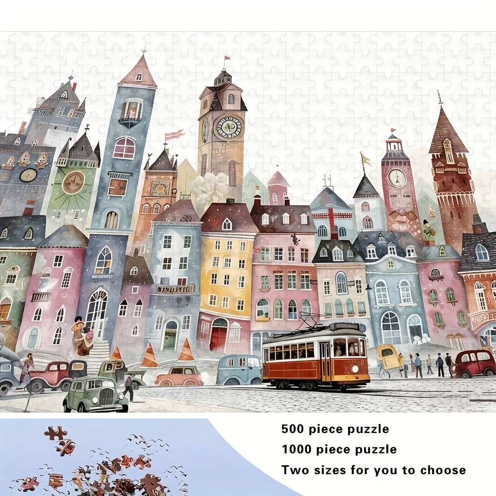 500/1000pcs Adult Puzzle, High-Quality Relaxing Family Game, Perfect for Birthdays, Christmas, Halloween, and Gifts, Best Choi