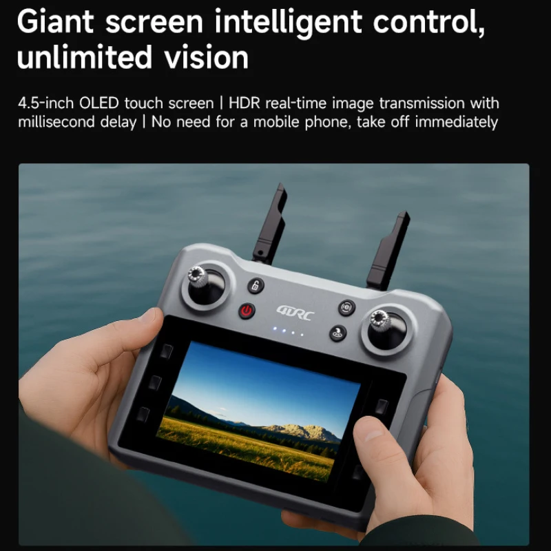 360 °   Evitar obstáculos tela grande controle remoto quadcopter dron aéreo sem escova gps retorno rc drone 8k esc tela da câmera para