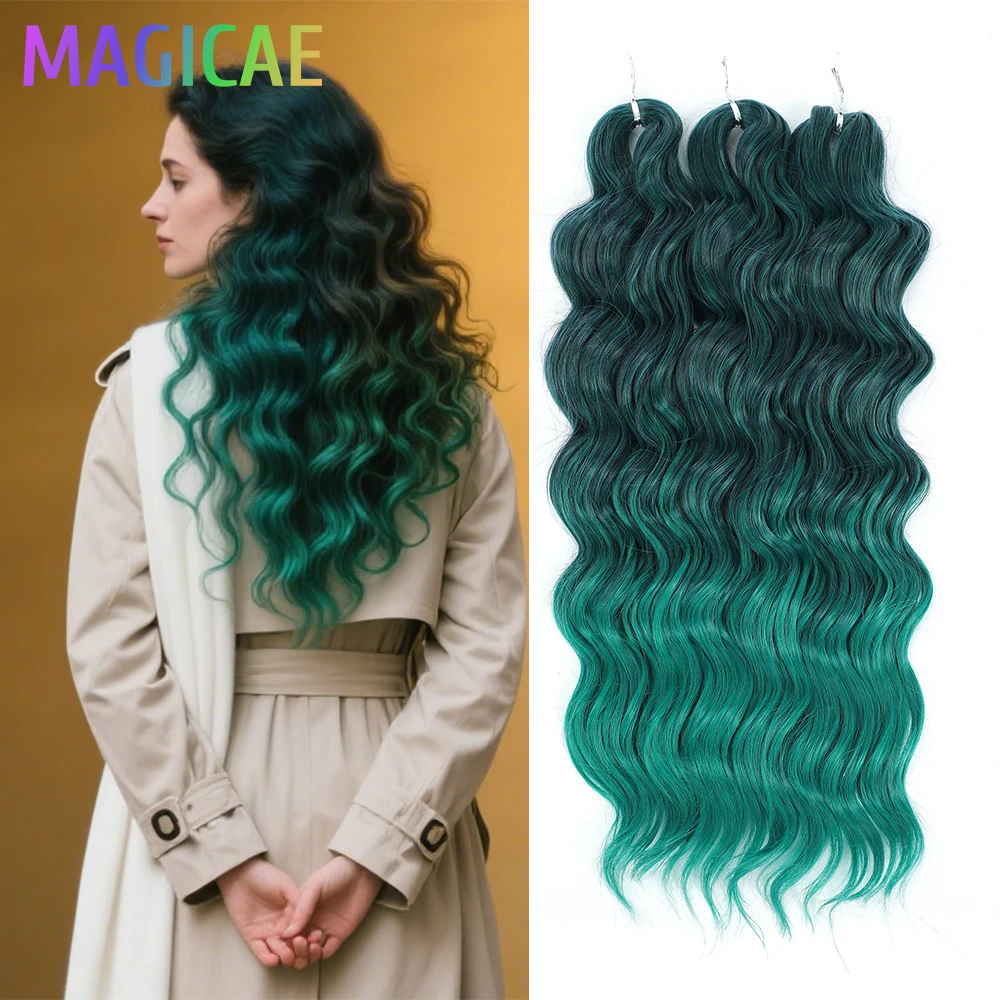 

Anna 24Inches 3Pcs 300grams Body Wave Crochet Braids Sliver White Ombre Rainbow Hair Extensions Water Colored Blond 613 Braiding
