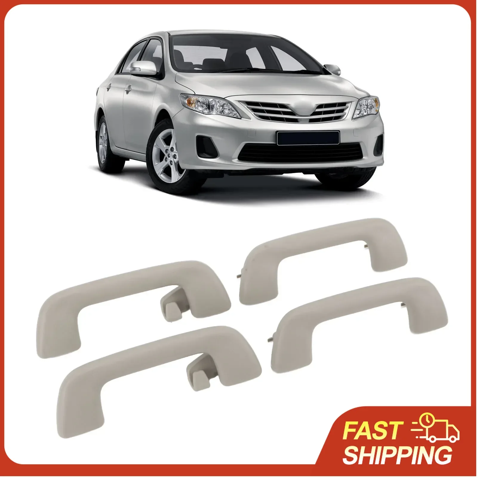 

4Pcs Interior Pull Roof Grab Handle ABS Auto Roof Pull Handle Comfortable Grip Replacement for Corolla 2007-2013 Car Accessorie