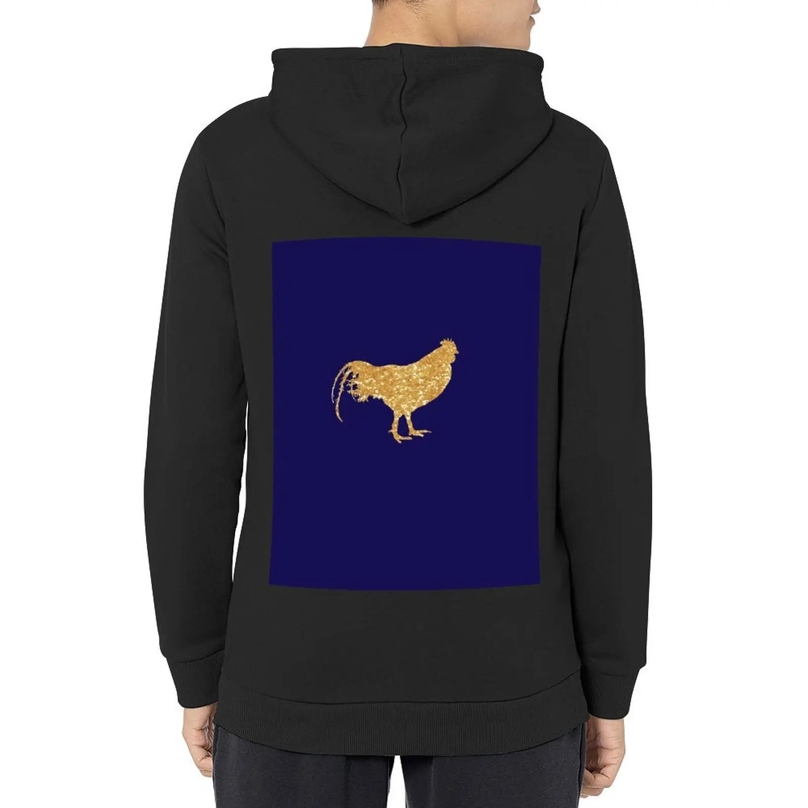 

GLITTER CHICKEN - Light Gold Sparkly Feathered Bird Hoodie anime clothes men wear hoodie graphic