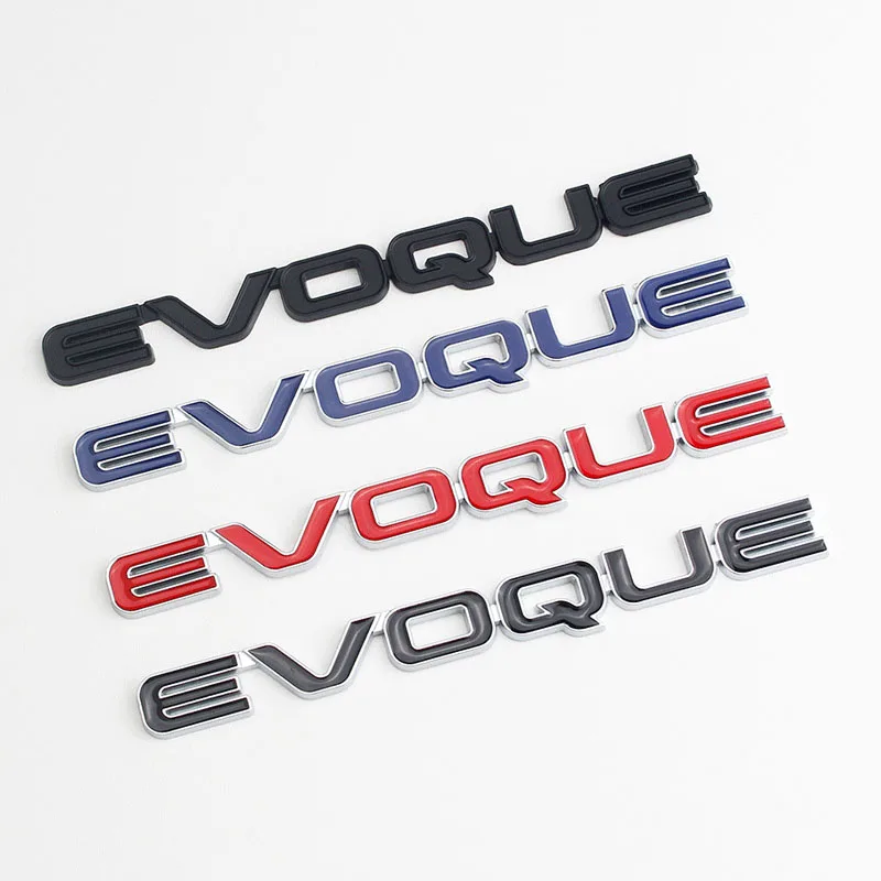 3d Metal Chrome Black Logo Evoque Emblem Car Letters Rear Trunk Badge Evoque Stickers Accessories